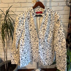 Anne Klein Stretch Cotton Black and White Blazer